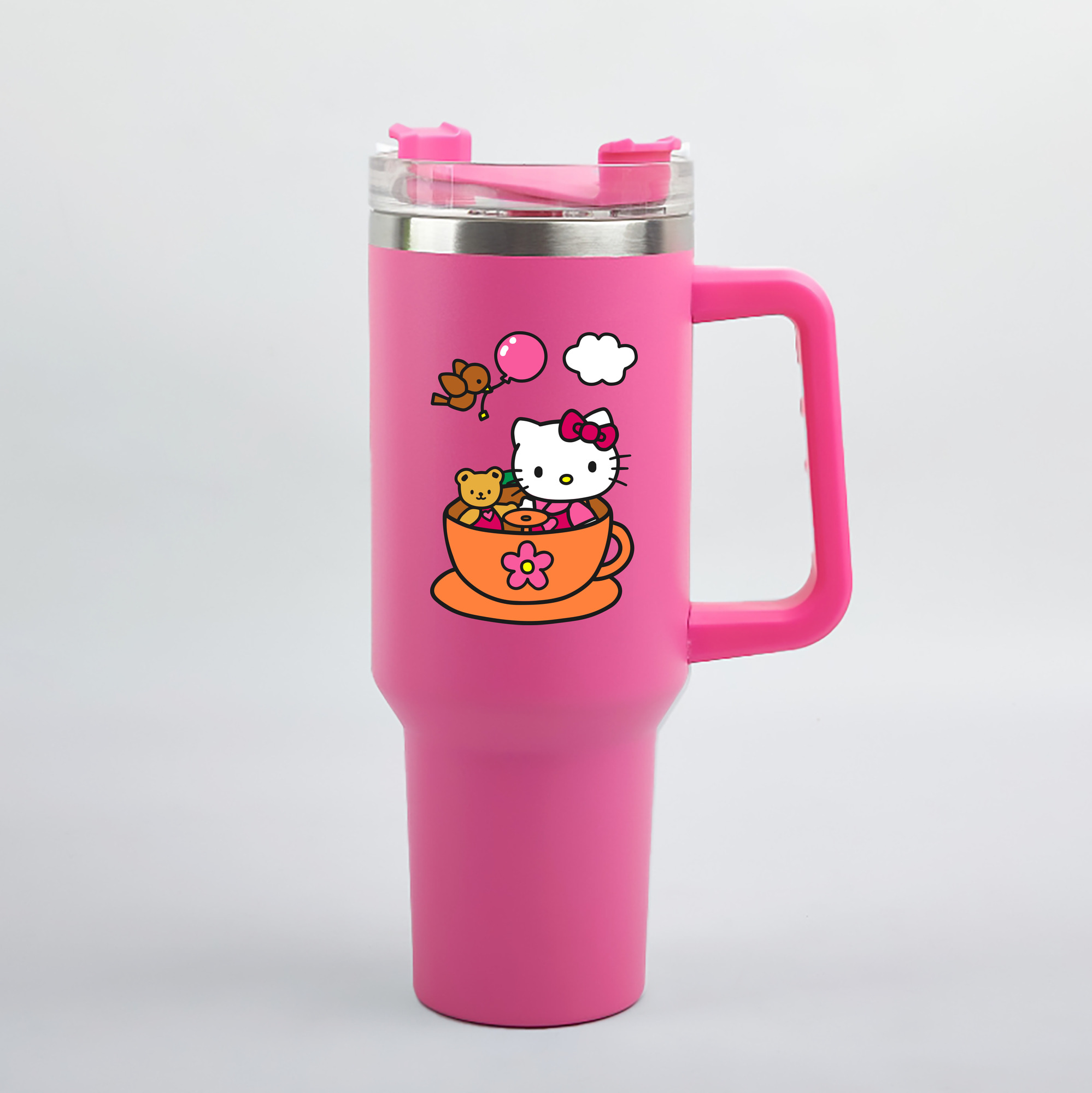 （画像用） Hello Kitty ハローキティ 1200mL車用タンブラー（カラープリント）